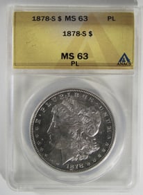 1878-S Morgan Dollar, ANACS MS-63 PL