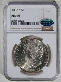 1882-S Morgan Dollar, NGC MS-66 CAC