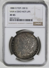 1888-O Morgan, NGC XF-45 Vam-4 DDO Hot Lips