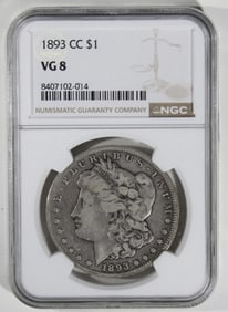 1893-CC Morgan Dollar, NGC VG-8