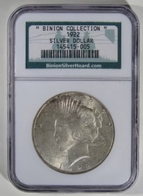 1922 Peace Dollar, NGC Binion Collection
