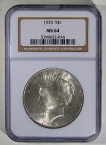 1923 Peace Dollar, NGC MS-64