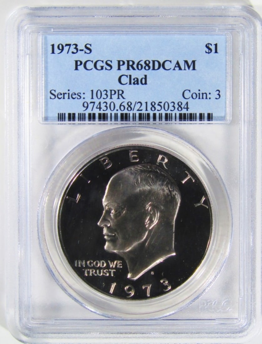 1973-S Clad Ike Dollar, PCGS PR-68 DCAM (1 of 2)