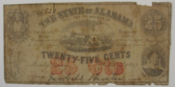1863 25 Cent Fractional Currency