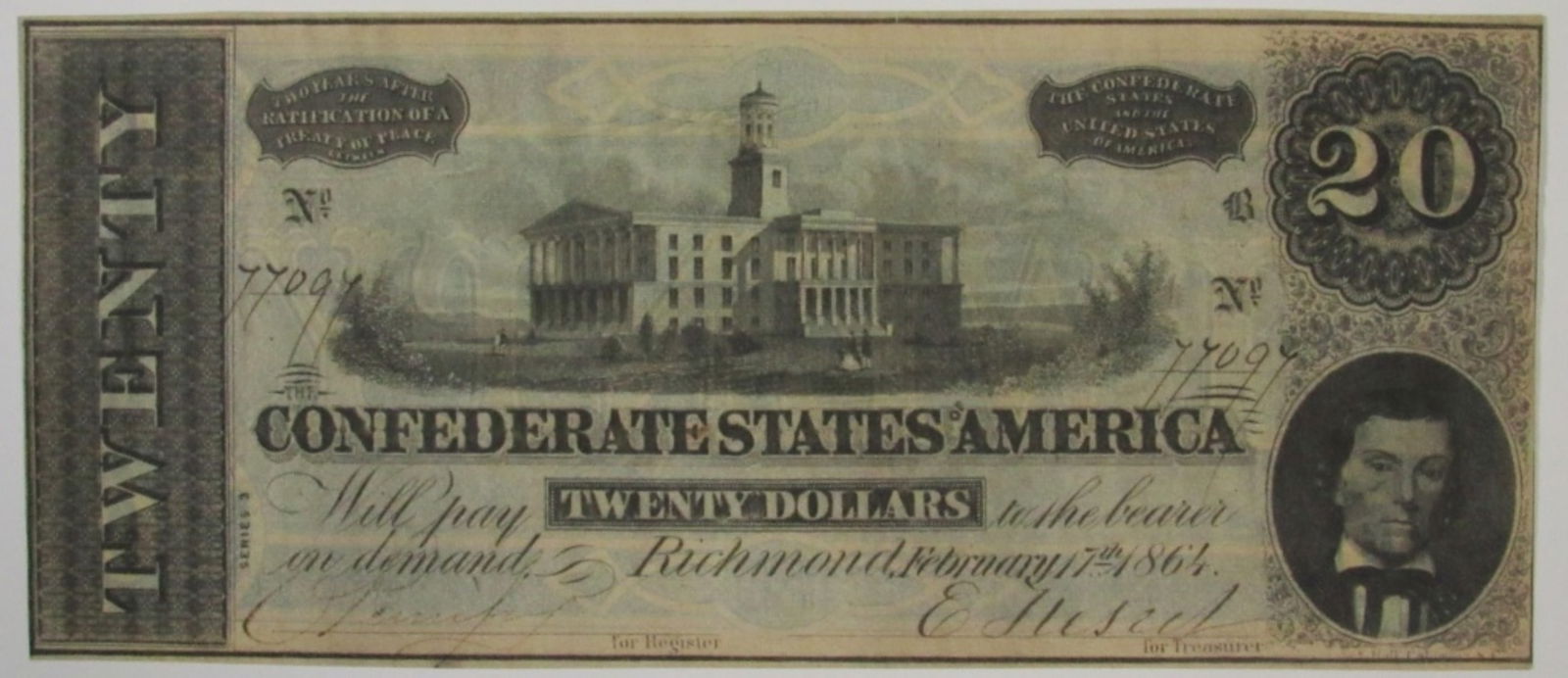 1864 $20 Confederate Note (1 of 2)