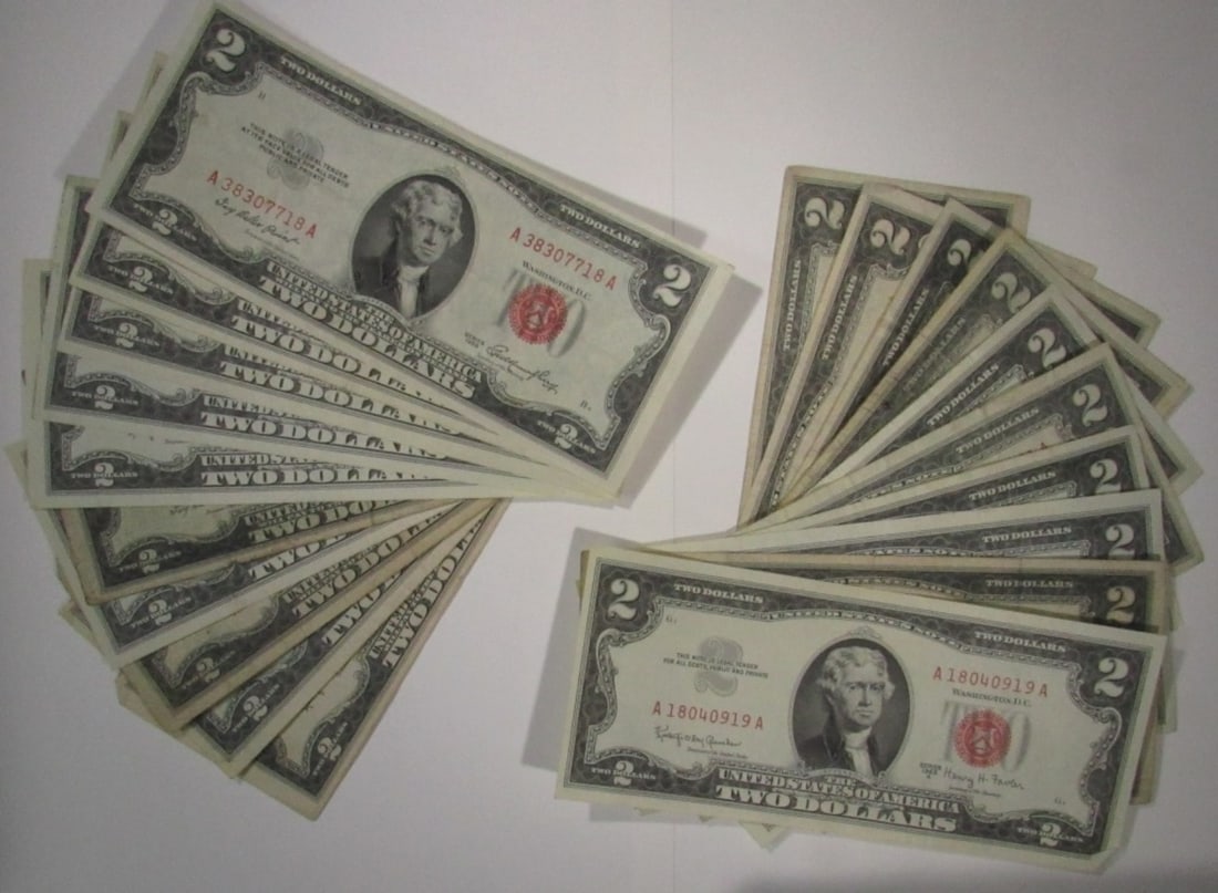 (20) $2 Red Seal Notes- Circ (1 of 2)