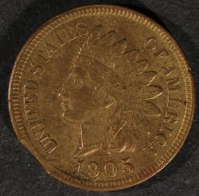 1905 Indian Cent- Error Rim Clip