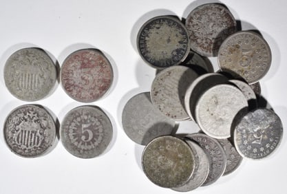 (20) Cull Shield Nickels Various Dates