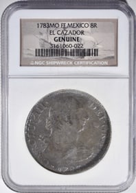 1783 MO FF Mexico 8 Reales, NGC Genuine