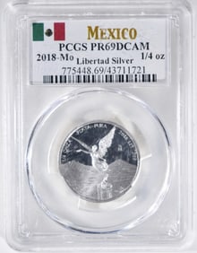 2018-MO Libertad Silver, PCGS PR-69 DCAM