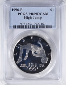 1996-P Olympic High Jump Commem, PCGS PR-69 DCAM