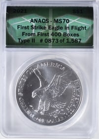 2021 Silver Eagle, ANACA MS-70 First Strike