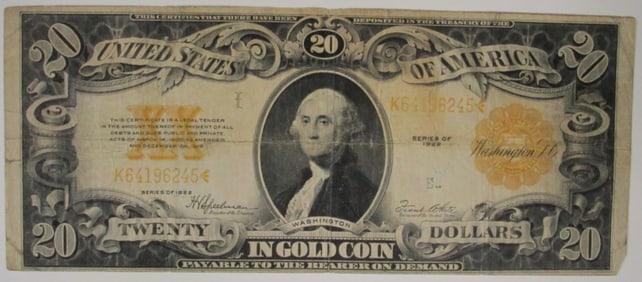 1922 $20 Gold Cert