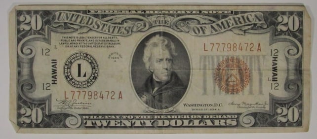 1934A Hawaii $20 FRN