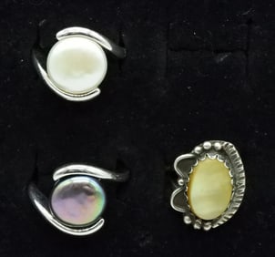 Pearl & Mother of Pearl 925 Rings