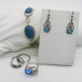 Turquoise & Blue Topaz 925 Jewelry