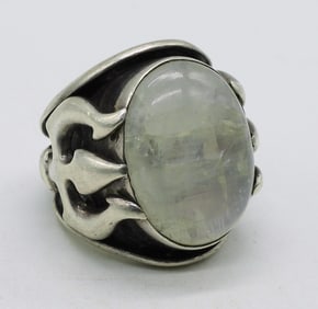 Mercurious Designs Trident Moonstone Ring