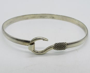 Sterling Fishhook Bangle Bracelet