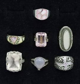 Pink Gemstone 925 Fashion Rings