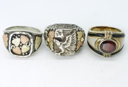 Sterling & 12k Men's Rings