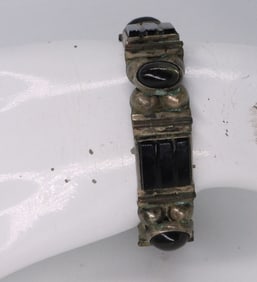 925 Mexico Black Onyx & Green Bracelet