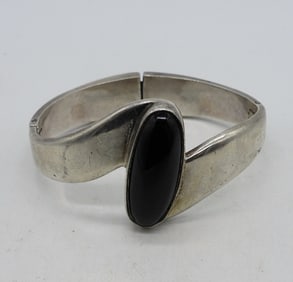 Taxco Sterling Black Onyx Bracelet