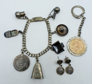 Mexico 925 Charm Bracelet & Earrings