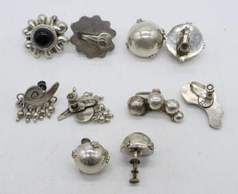 5 Pair 925 Mexico Screw Back Earrings