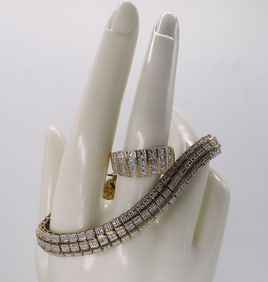 Gold Tone 925 Bracelet & Ring