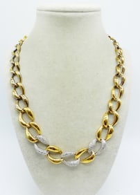 Gold Tone Simulated Diamond Necklace