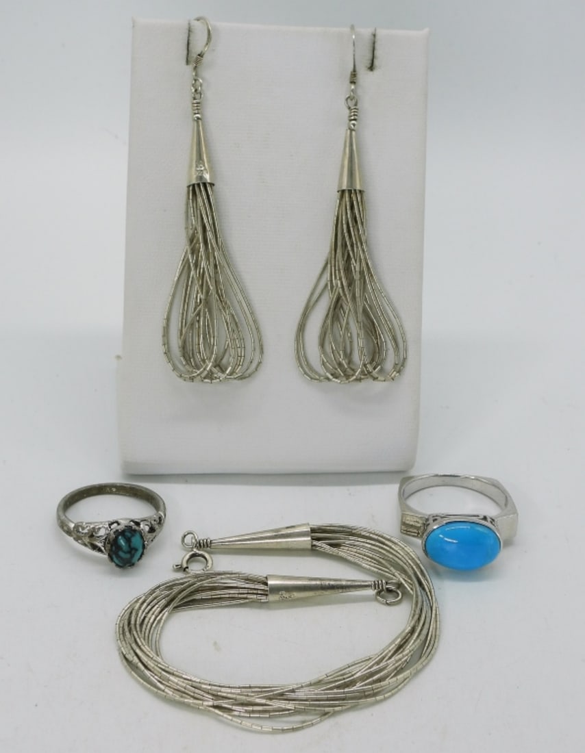 Liquid Sterling Bracelet & Earrings (1 of 1)