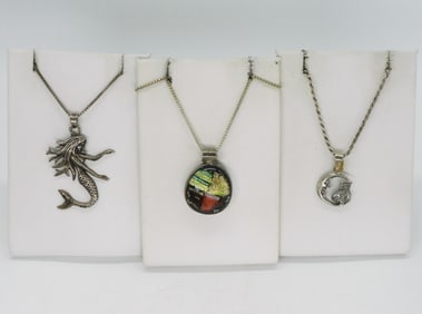 3 Sterling Fashion Necklaces