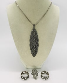 Marcasite 925 Necklace & Rings