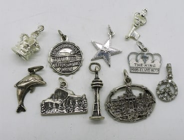10 Small Sterling Pendant Charms