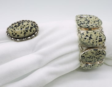 Dalmatian Jasper 925 Bracelet & Ring