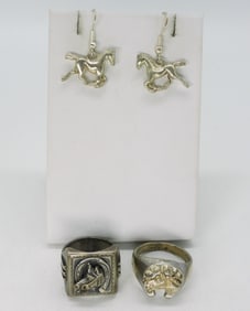 Equestrian Sterling Rings & Earrings