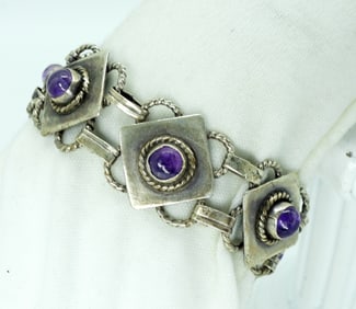 Silver Mexico Amethyst Bracelet