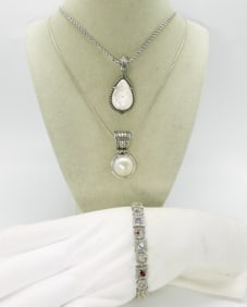 Mother of Pearl 925 Necklaces & Bracelet