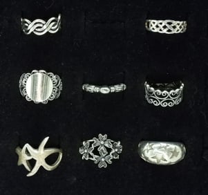 8 Sterling Fun Fashion Rings