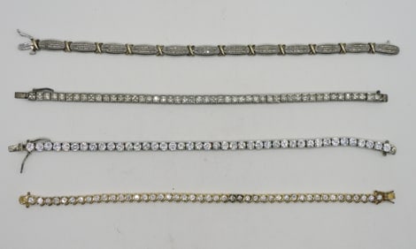 4 Sterling Tennis Bracelets