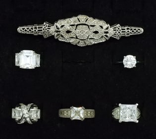 Gorgeous 925 Bridal Style Rings and Brooch