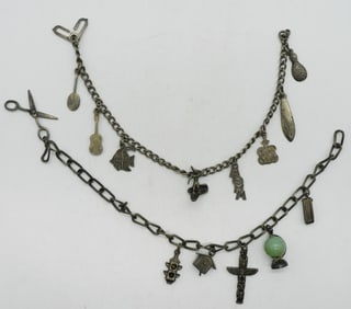 Two Vintage 925 Petite Charm Bracelets