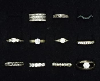 11 Sterling Bridal Style Rings