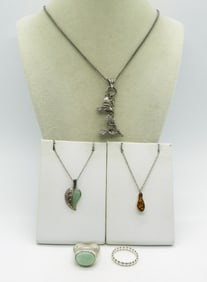 Sterling Necklaces, Jade & Hummingbirds