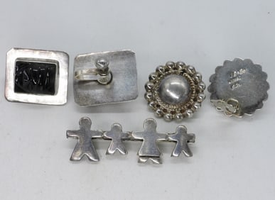 Taxco Mexico Earrings & Pin