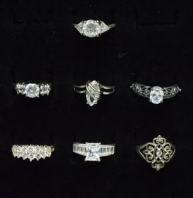 7 Sterling Bridal Style Rings