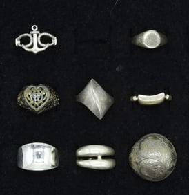 8 Plain Sterling Rings