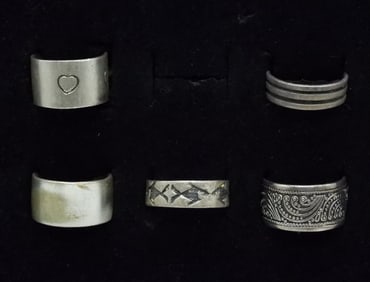 5 Sterling Bands - Rings