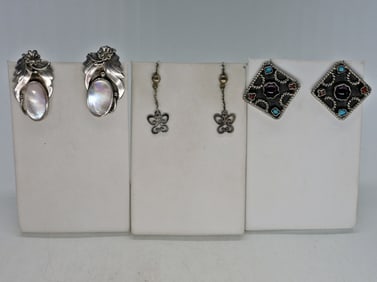 Taxco Sterling Gemstone Earrings & More