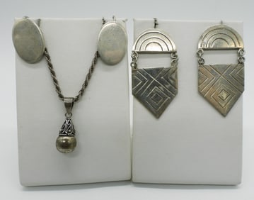 Taxco Sterling Earrings & Necklace